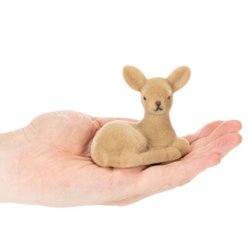 Decoratief liggend hertenbeeldje voor tafeldecoratie, 8 cm, 6 stuks | Floristik24.nl