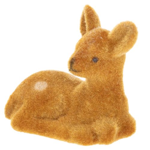 Decoratief liggend hertenbeeldje voor tafeldecoratie, 8 cm, 6 stuks | Floristik24.nl