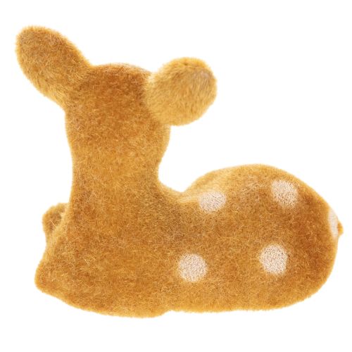 Decoratief liggend hertenbeeldje voor tafeldecoratie, 8 cm, 6 stuks | Floristik24.nl