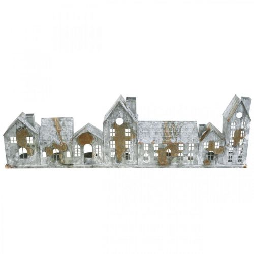 Huizen voor verlichting, raamdecoratie, vuurtorens zilver, metalen lantaarn antiek look L67.5cm H20cm