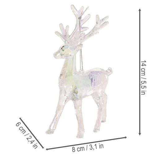 Acryl rendierversieringen voor de kerstboom, 14 cm, 4 stuks | Floristik24.nl