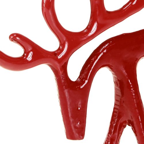 Artikel Rendier decoratie figuur metaal tafeldecoratie kerst rood 15cm