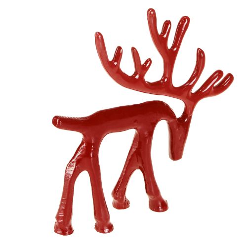 Artikel Rendier decoratie figuur metaal tafeldecoratie kerst rood 15cm