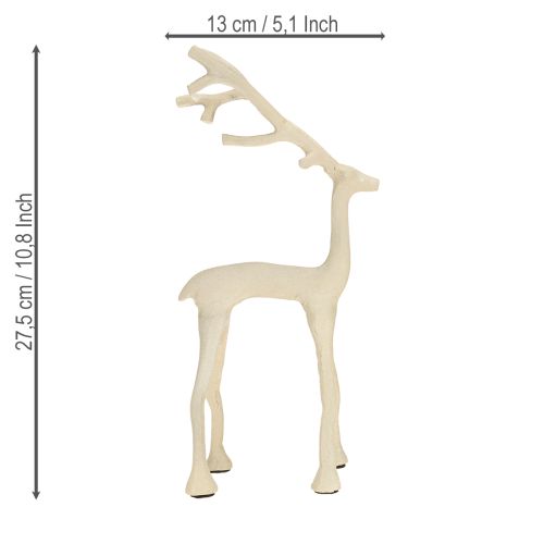 Artikel Rendier decoratie hert figuur metaal grijs klei optiek H27.5cm