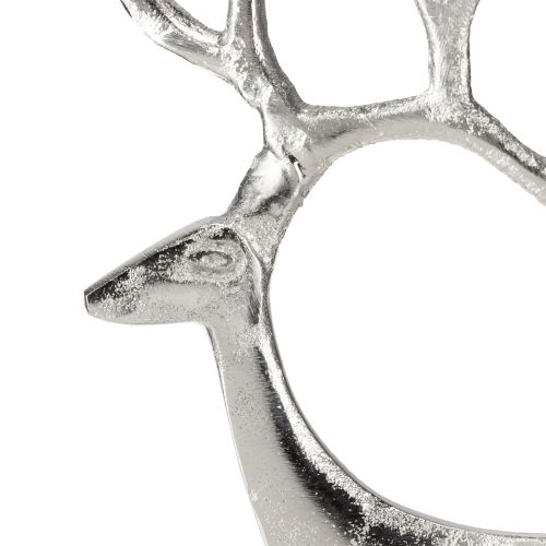 Artikel Rendier decoratie hert figuur metaal zilver H31cm