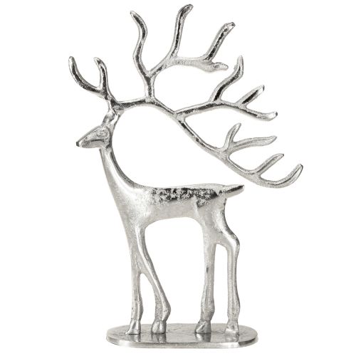 Artikel Rendier decoratie hert figuur metaal zilver H31cm