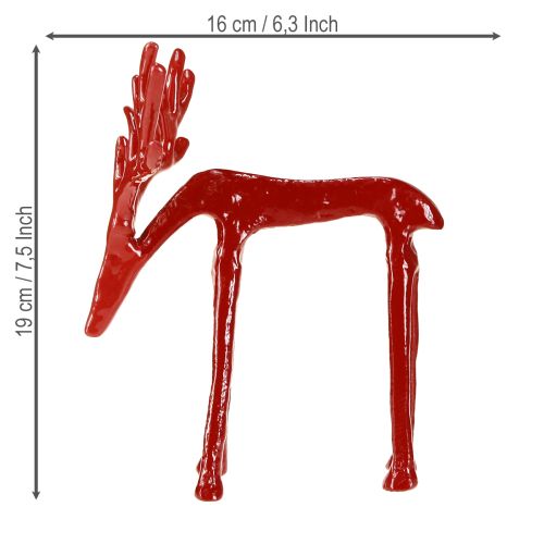 Artikel Rendier decoratie metalen figuur kerstdecoratie rood 16×13×19cm