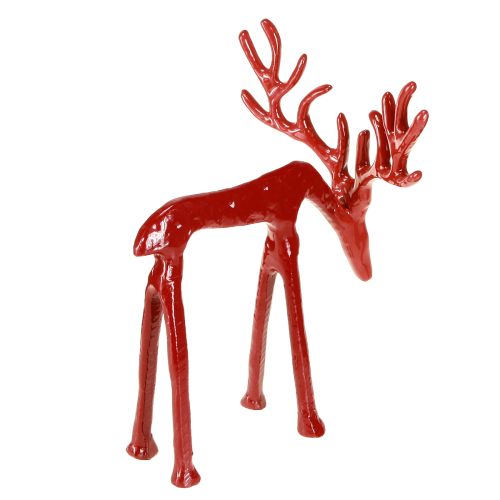 Artikel Rendier decoratie metalen figuur kerstdecoratie rood 16×13×19cm