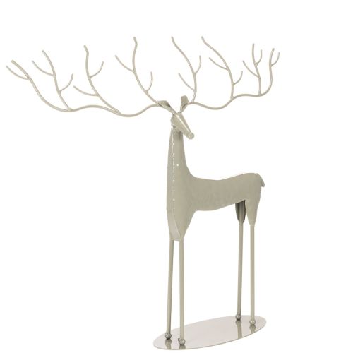 Decoratieve hertensculptuur met groot gewei, moderne metalen look, 48 cm kopen | Floristik24.nl