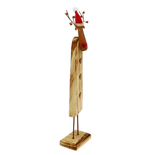 Floristik24 Rendier met hoed hout natuur 32cm