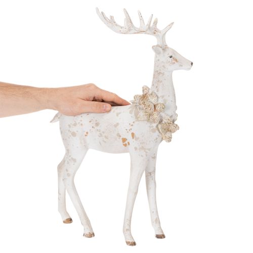 Decoratief hertenbeeldje met dennenappelversiering voor winterdecoratie, 49 cm | Floristik24.nl