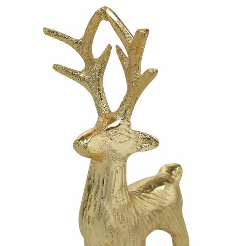 Floristik24 Decoratief rendier goudkleurig metaal 12,5 cm × 6,5 cm 3st