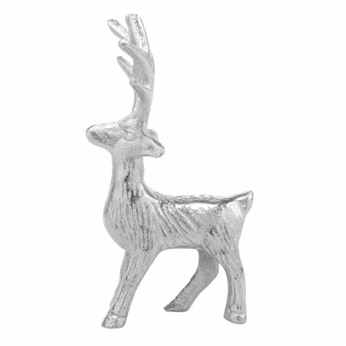Floristik24 Decoratief rendier zilver metaal 6.5 × H12.5cm 3st