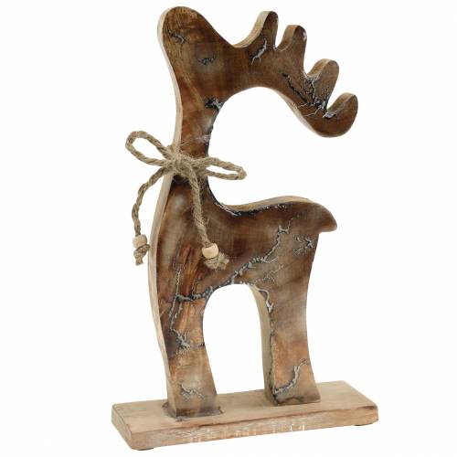 Floristik24 Kerstdecoratie figuur rendier hout 25cm