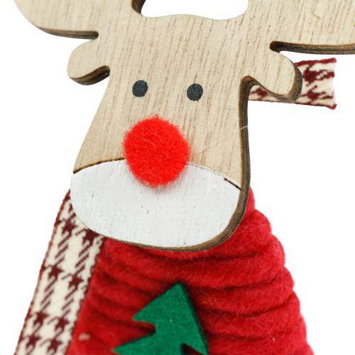 Floristik24 Rendier en eland met kersttrui bruin/rood H14,5/13,5 cm 6st