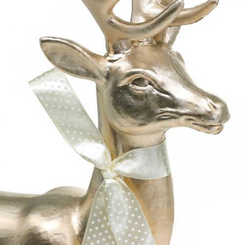 Floristik24 Decoratief figuur hert champagne decoratief hert groot Kerst 47cm