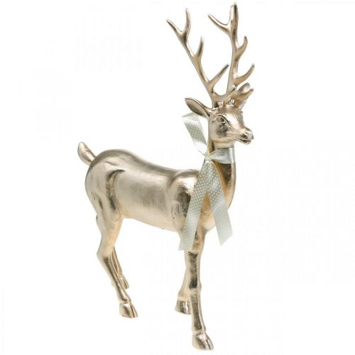 Floristik24 Decoratief figuur hert champagne decoratief hert groot Kerst 47cm