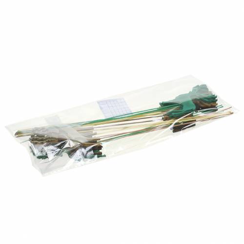 Artikel Decoratieve plug hert goud, bruin, groen assorti 8cm 18 st
