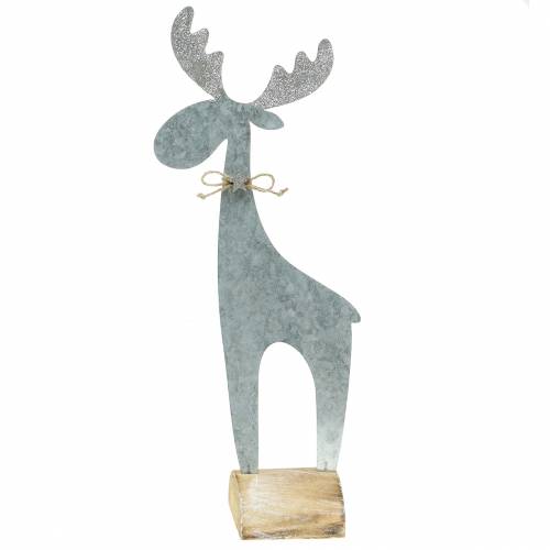 Floristik24 Rendier zilver glitter 42cm x 16.5cm