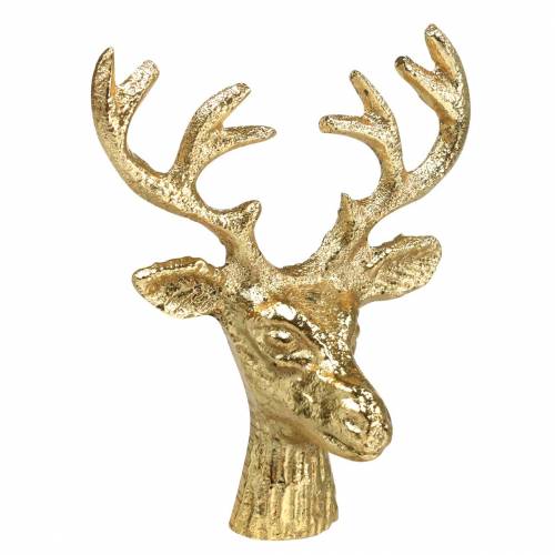 Floristik24 Kerstdecoratie hertenkop metaal goud 6,8cm 6st
