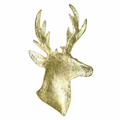 Floristik24 Decoratieve rendierbuste goudkleurig metaal 8 cm × 4,8 cm 8 st