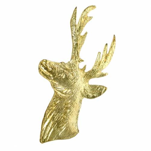 Floristik24 Decoratieve rendierbuste goudkleurig metaal 8 cm × 4,8 cm 8 st