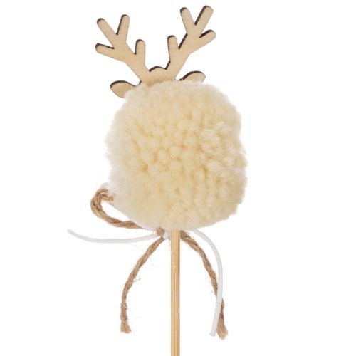 Decoratieve rendierfiguurtjes met pompons, kerstknijpers, 24 cm, 12 stuks | Floristik24.nl
