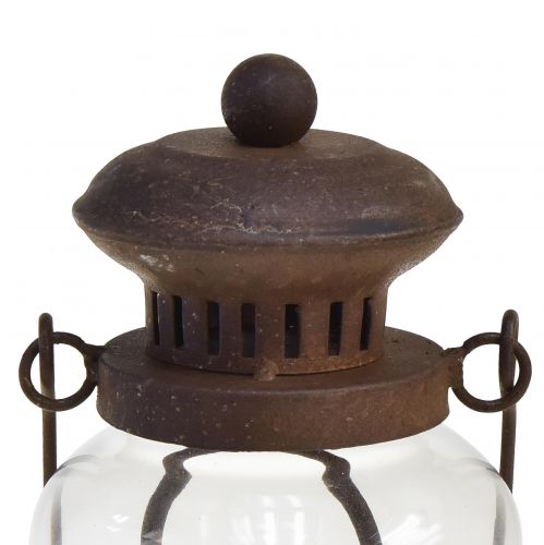Floristik24 Retrolamp LED lantaarn roestbruin warm wit Ø11cm H30cm