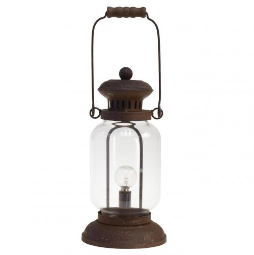 Floristik24 Retrolamp LED lantaarn roestbruin warm wit Ø11cm H30cm
