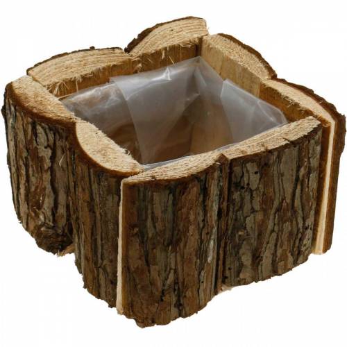 Floristik24 Plantenbak schors bloembak hout 14×14cm
