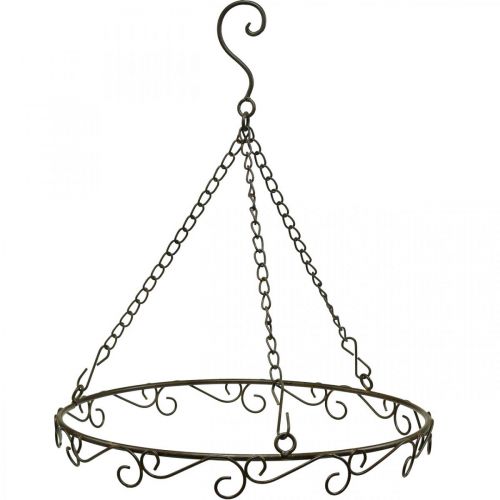 Artikel Decoratieve ring om op te hangen Ring met haak roest look Ø30.5cm