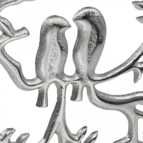 Artikel Tafeldecoratie veer, sierring vogel deco zilver H37.5cm
