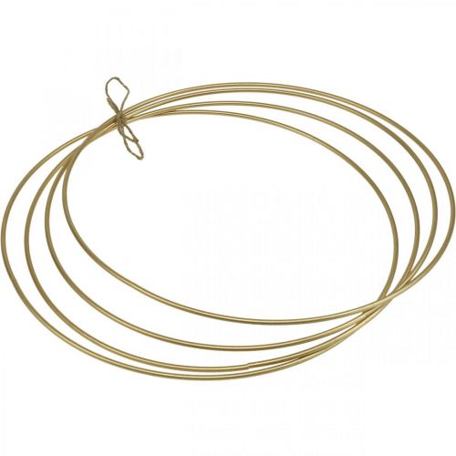 Floristik24 Metalen ring decor ring Scandi ring deco lus goud Ø40cm 4st