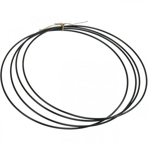 Floristik24 Metalen ring sierring Scandi ring sierlus zwart Ø30cm 4 stuks