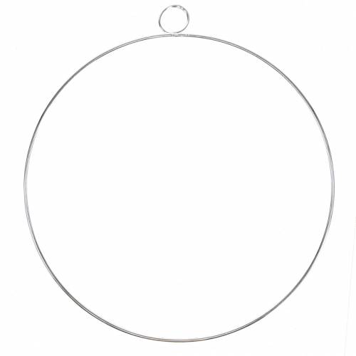 Floristik24 Decoratieve ring zilver Ø30cm 4st