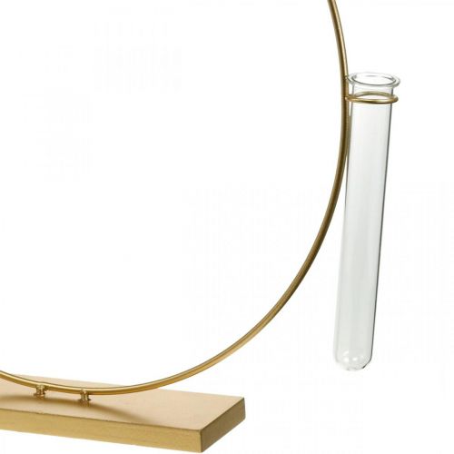 Floristik24 Sierring met standaard en reageerbuis Metalen ring Goud Ø35cm