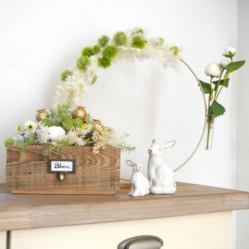 Floristik24 Sierring met standaard en reageerbuis Metalen ring Goud Ø35cm