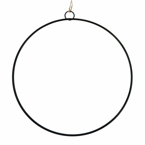 Floristik24 Sierring om op te hangen zwart Ø35cm 4st