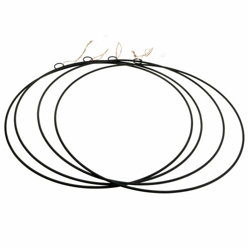 Artikel Sierring om op te hangen zwart Ø35cm 4st