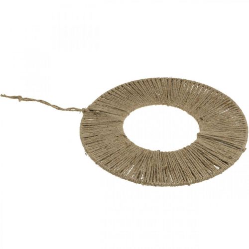 Artikel Ring bedekt, zomerdecoratie, decoratieve ring om op te hangen, boho-stijl natuurlijke kleuren, zilver Ø29.5cm