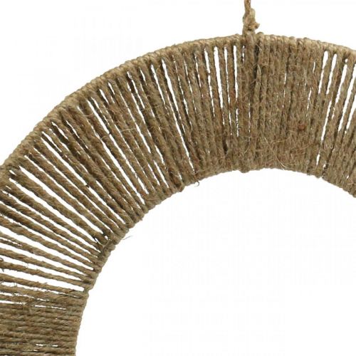 Artikel Decoratieve ring om op te hangen, wanddecoratie, zomerdecoratie, ring bedekt natuurlijke kleur, zilver Ø39.5cm