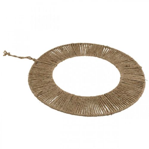 Artikel Decoratieve ring om op te hangen, wanddecoratie, zomerdecoratie, ring bedekt natuurlijke kleur, zilver Ø39.5cm