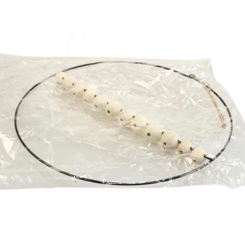 Artikel Decoratieve ring metaal houten kralen zwart wit naturel Ø30cm 4st
