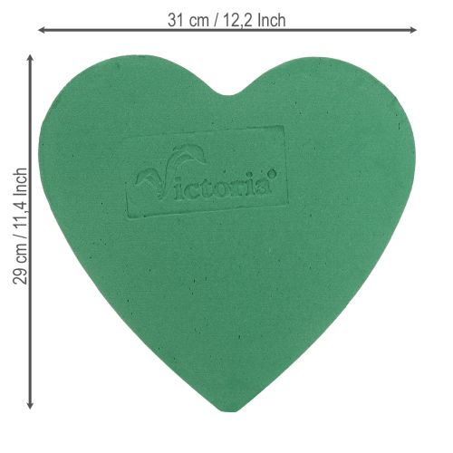 Artikel Romantisch steekschuim hart 30cm steekschuim groen 2 stuks