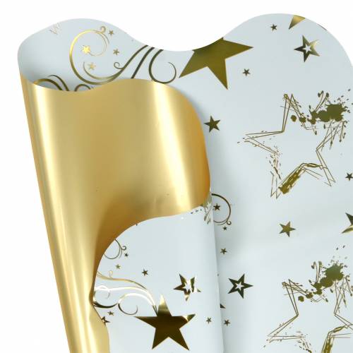 Floristik24 Rondella manchet kerst motief wit goud 60cm 50st