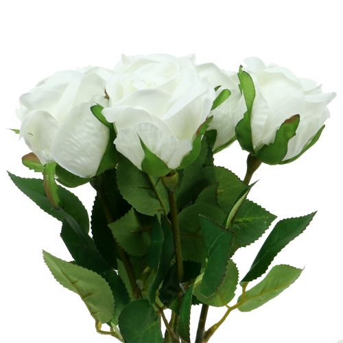 Floristik24 Rose wit 44cm voor decoratie 6st