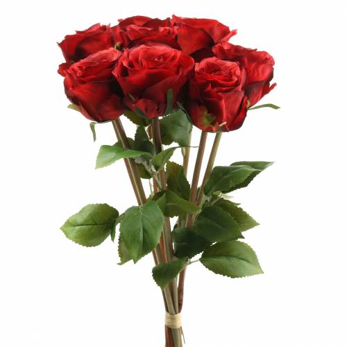 Floristik24 Roos in bos kunst rood 36cm 8 st