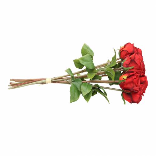 Artikel Roos in bos kunst rood 36cm 8 st
