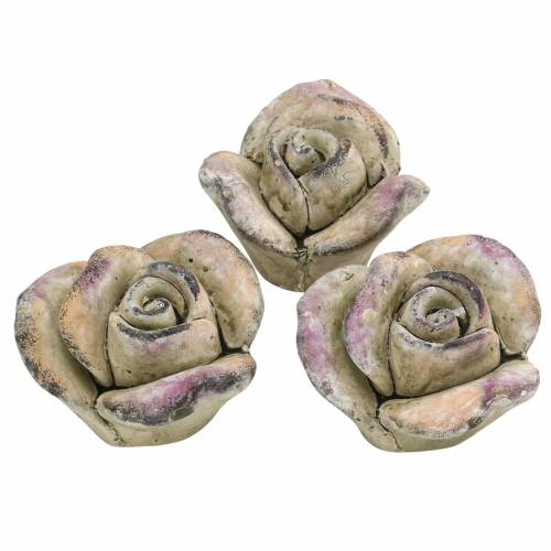 Floristik24 Beton rozegrijs, violet Ø7,7 H5,5cm 3 st