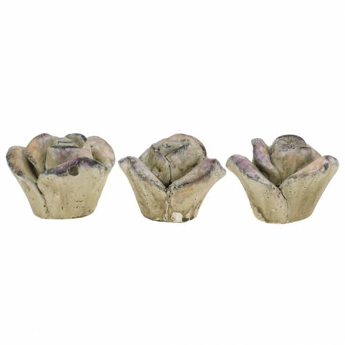 Floristik24 Beton rozegrijs, violet Ø7,7 H5,5cm 3 st